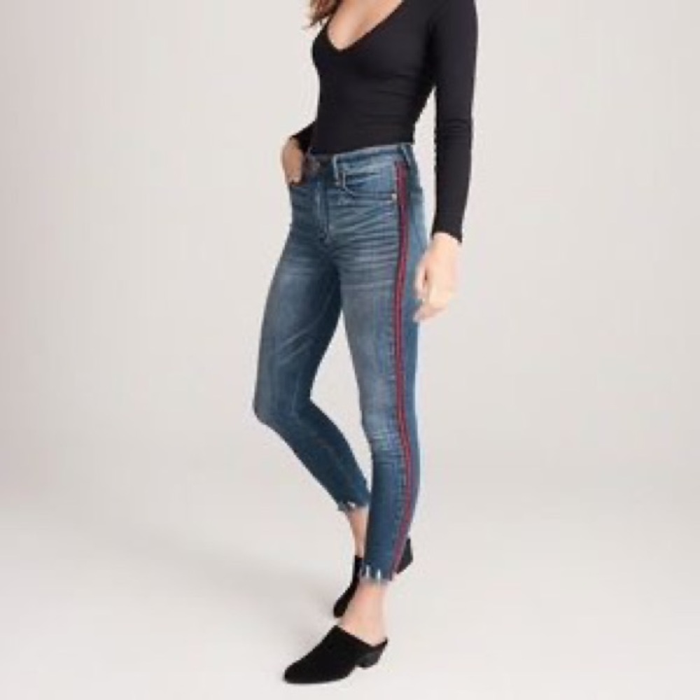 Abercrombie and Fitch Skinny Tuxedo Stripe Jeans